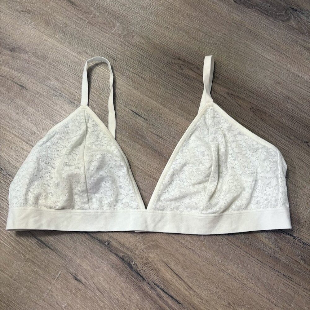 2/$10 Old Navy cream white lace bra bralette XXL